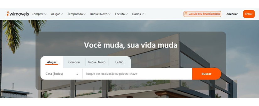 Como anunciar imóveis: página inicial Wimoveis