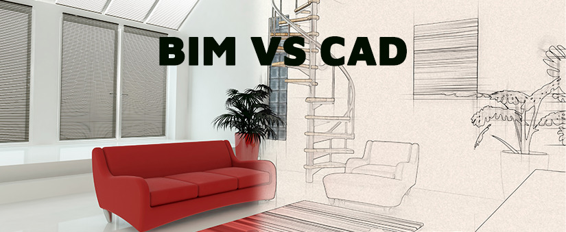 BIM vs CAD imagem de uma sala de estar. Metade da imagem é um desenho a lápis.