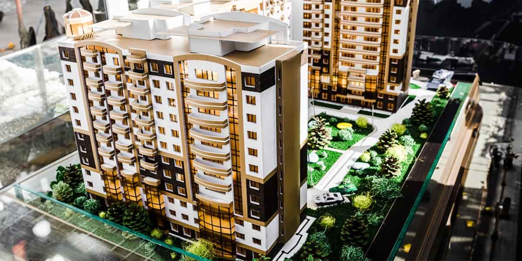 Mercado imobiliário de alto padrão Mercado imobiliário de alto padrão: maquete de um empreendimento.