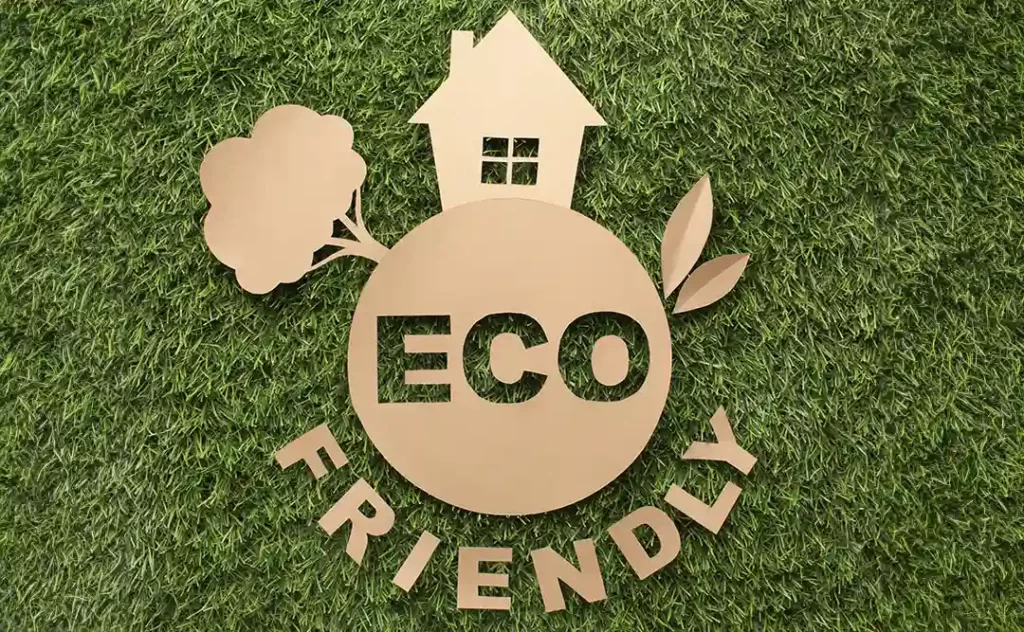 Selos de sustentabilidade na construção civil mundial Selos de sustentabilidade na construção civil mundial: ilustrações de árvore e uma casa. Ao centro o termo "eco friendly"